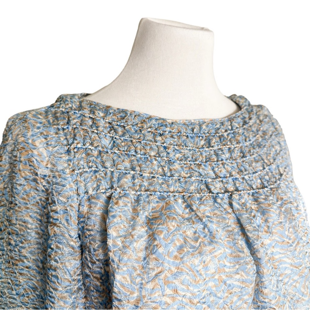Lafayette 148 Blue and Gold Blouse